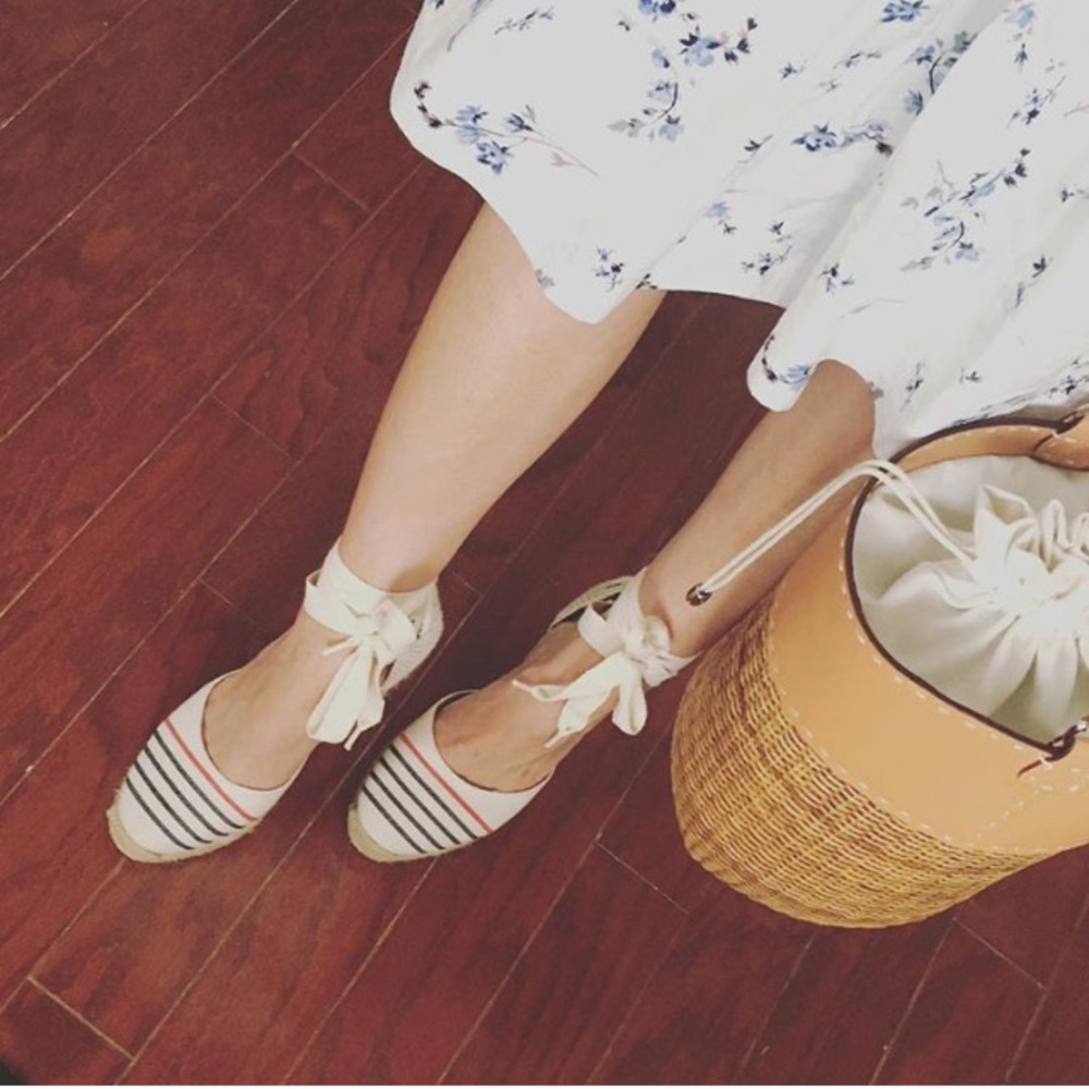 Soludos wedge espadrilles in stripe